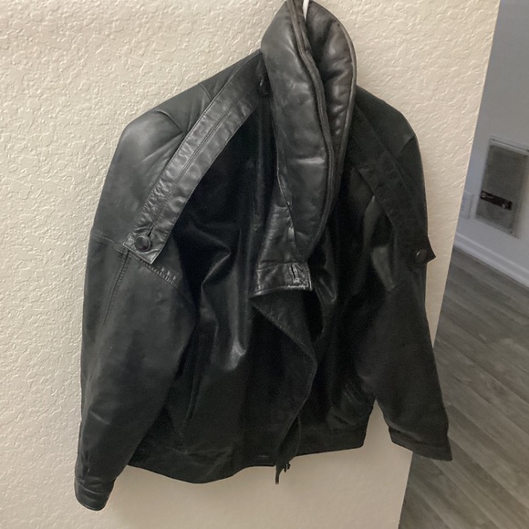 Leather bomber jacket vintage 1980 expensive quality leather size large ladies - Picture 2 of 4